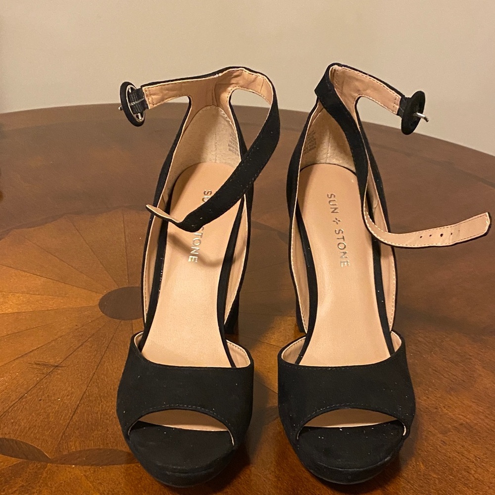 Sun + Stone Black Elegant Heels